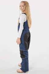 Girls’ Navy Blue Waterproof Reflective Durable Snow Bibs