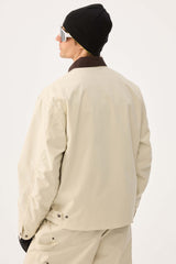 Men's Off White Boxy Modern Barn Corduroy-Collar Snow Jacket