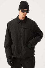 Men's Coffee Boxy Modern Barn Corduroy-Collar Snow Jacket