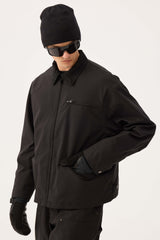 Men's Coffee Boxy Modern Barn Corduroy-Collar Snow Jacket