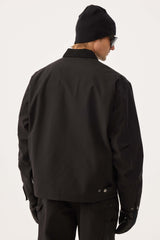 Men's Black Boxy Modern Barn Corduroy-Collar Snow Jacket