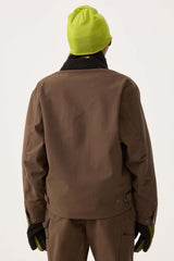 Women's Coffee Boxy Modern Barn Corduroy-Collar Snow Jacket