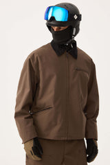 Men's Off White Boxy Modern Barn Corduroy-Collar Snow Jacket