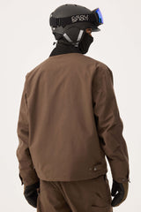 Men's Coffee Boxy Modern Barn Corduroy-Collar Snow Jacket