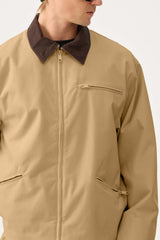 Men's Khaki Boxy Modern Barn Corduroy-Collar Snow Jacket