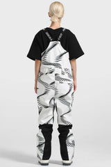 Women's Green & White Multi-Pocket Snow Bibs