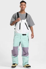 Petos de nieve ligeros, impermeables y de color fucsia y capri para hombre 