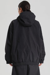 Women's Black Washed Effect Minimalist Multi-Pocket Waterproof Snow Jacket