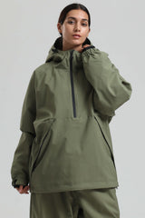 Women's Caramel Minimalist Half-Zip Waterproof Insulated Snow Anorak