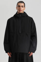 Men's Ice Blue Minimalist Half-Zip Waterproof Insulated Snow Anorak