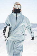 Women's Rose Minimalist Half-Zip Waterproof Insulated Snow Anorak