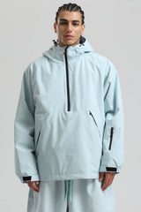 Men's Caramel Minimalist Half-Zip Waterproof Insulated Snow Anorak