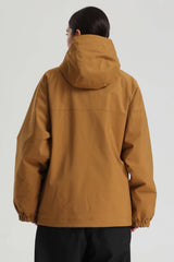 Women's Caramel Minimalist Half-Zip Waterproof Insulated Snow Anorak