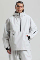 Men's Caramel Minimalist Half-Zip Waterproof Insulated Snow Anorak