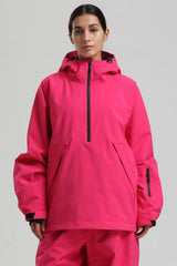 Women's Rose Minimalist Half-Zip Waterproof Insulated Snow Anorak