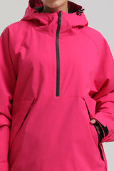 Women's Rose Minimalist Half-Zip Waterproof Insulated Snow Anorak