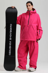 Women's Rose Minimalist Half-Zip Waterproof Insulated Snow Anorak