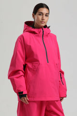 Women's Rose Minimalist Half-Zip Waterproof Insulated Snow Anorak