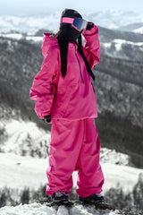 Women's Light Grey Minimalist Half-Zip Waterproof Insulated Snow Anorak