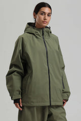 Women's Coffee Dual-Vent Minimalist Waterproof Insulated Snow Jacket