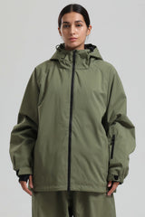 Women's Black Dual-Vent Minimalist Waterproof Insulated Snow Jacket