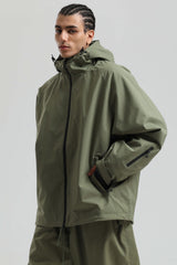 Men's Coffee Dual-Vent Minimalist Waterproof Insulated Snow Jacket