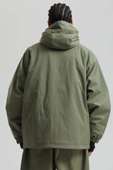 Men's Army Green Dual-Vent Minimalist Waterproof Insulated Snow Jacket