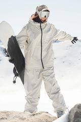 Women's Army Green Dual-Vent Minimalist Waterproof Insulated Snow Jacket