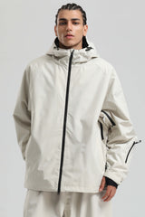 Men's Coffee Dual-Vent Minimalist Waterproof Insulated Snow Jacket