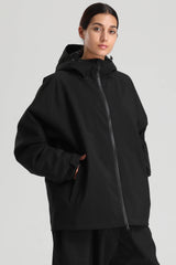 Women's Off White Dual-Vent Minimalist Waterproof Insulated Snow Jacket