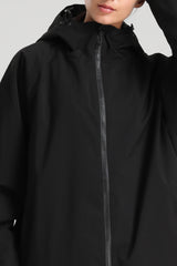 Women's Black Dual-Vent Minimalist Waterproof Insulated Snow Jacket