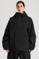 Women's Off White Dual-Vent Minimalist Waterproof Insulated Snow Jacket