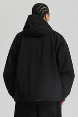 Men's Black Dual-Vent Minimalist Waterproof Insulated Snow Jacket