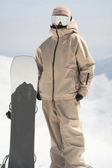 Women's Army Green Dual-Vent Minimalist Waterproof Insulated Snow Jacket