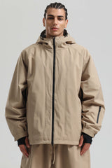 Men's Off White Dual-Vent Minimalist Waterproof Insulated Snow Jacket