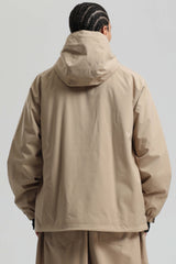 Men's Khaki Dual-Vent Minimalist Waterproof Insulated Snow Jacket