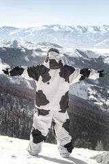 Women's Cow Print Dual-Vent Minimalist Waterproof Insulated Snow Jacket