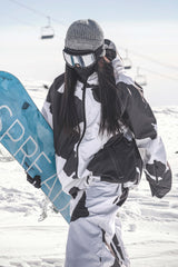 Women's Coffee Dual-Vent Minimalist Waterproof Insulated Snow Jacket