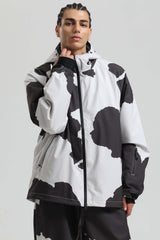 Men's Black Dual-Vent Minimalist Waterproof Insulated Snow Jacket