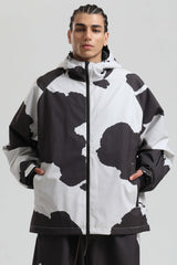 Men's Off White Dual-Vent Minimalist Waterproof Insulated Snow Jacket