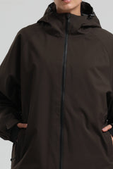 Women's Coffee Dual-Vent Minimalist Waterproof Insulated Snow Jacket