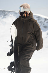 Women's Off White Dual-Vent Minimalist Waterproof Insulated Snow Jacket