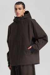 Men's Army Green Dual-Vent Minimalist Waterproof Insulated Snow Jacket