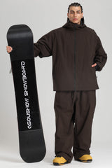 Men's Coffee Dual-Vent Minimalist Waterproof Insulated Snow Jacket