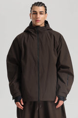 Men's Off White Dual-Vent Minimalist Waterproof Insulated Snow Jacket