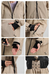 Men's Khaki Dual-Vent Minimalist Waterproof Insulated Snow Jacket