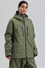Women's Coffee Multi-Pocket Dual-Vent Waterproof Insulated Snow Jacket
