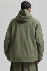 Men's Army Green Multi-Pocket Dual-Vent Waterproof Insulated Snow Jacket