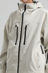 Women's Off White Multi-Pocket Dual-Vent Waterproof Insulated Snow Jacket