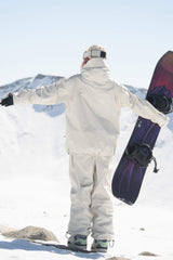 Women's Off White Multi-Pocket Dual-Vent Waterproof Insulated Snow Jacket